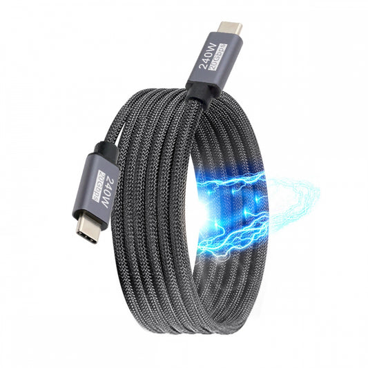 Chenyang USB3.2 Magnetic Cable USB-C 20Gbps 240W 8K 5K 4K USB4.0 Hyper Super Coiled Type-C Fast Charging Cord UC-033-MG