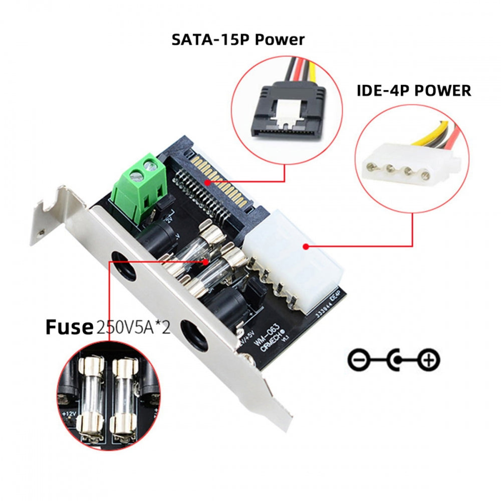 Chenyang DC 12V 5V Output Power System Intelligent Control Management System Power Card with PCI-E Bracket for Monitor Router PW-030