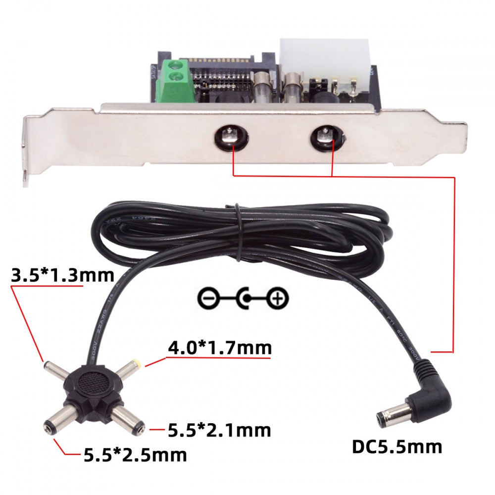 Chenyang DC 12V 5V Output Power System Intelligent Control Management System Power Card with PCI-E Bracket for Monitor Router PW-030