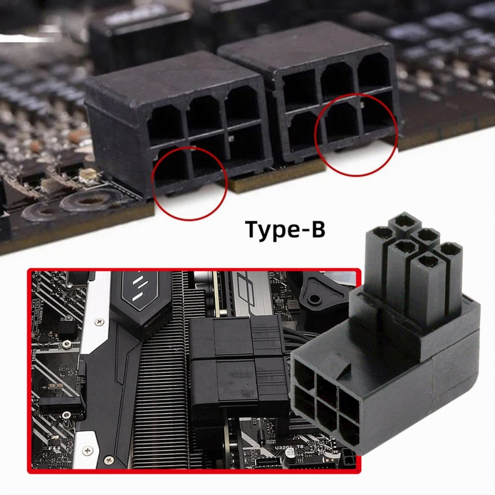 Chenyang 2pcs/lot ATX 6Pin Male to Female 90 Degree Up Down Angled Power Header Adapter for GPU Graphics Card PW-021