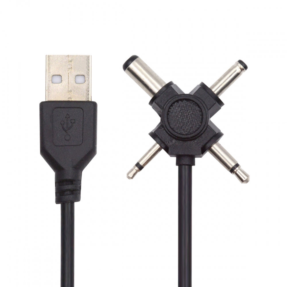 Chenyang USB 2.0 Type-A Male to 4-in-1 DC 5V 5.5x2.1mm 4.0x1.7mm Mono 3.5mm 2.5mm Power Plug Barrel Connector Charge Cable PW-010-MO