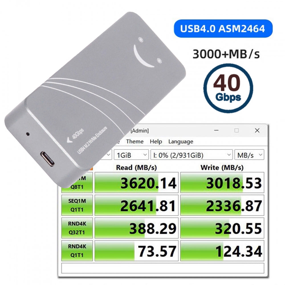 Chenyang Type-C USB4 40Gbps to PCI-E 4.0 X4 SSD NVME NGFF M-Key Enclosure USB-C 20Gbps ASM2464 Chipset UC-116-SL