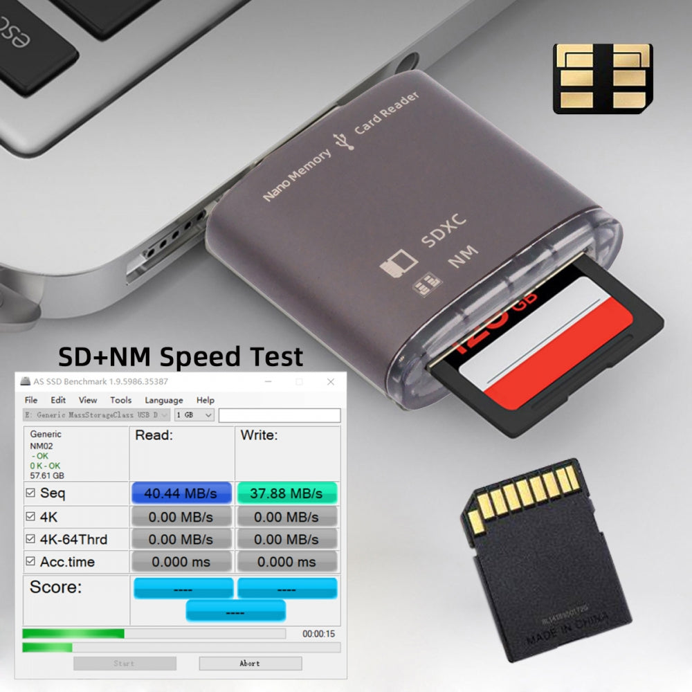 Chenyang USB 3.0 to NM Nano Memory Card & SD Card Reader Writerfor Mate Seial Phone & Camera & Laptop U3-061