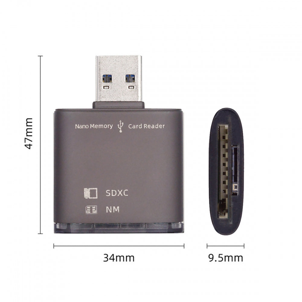 Chenyang USB 3.0 to NM Nano Memory Card & SD Card Reader Writerfor Mate Seial Phone & Camera & Laptop U3-061