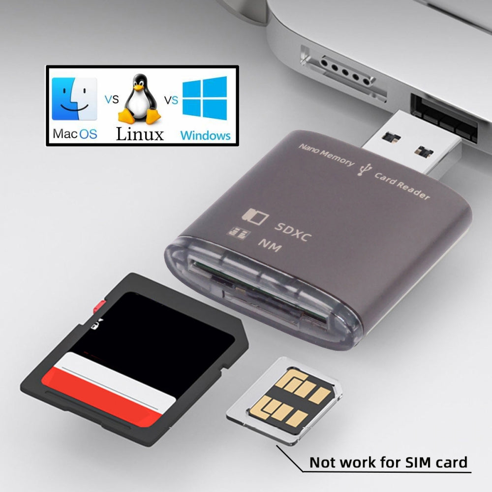 Chenyang USB 3.0 to NM Nano Memory Card & SD Card Reader Writerfor Mate Seial Phone & Camera & Laptop U3-061