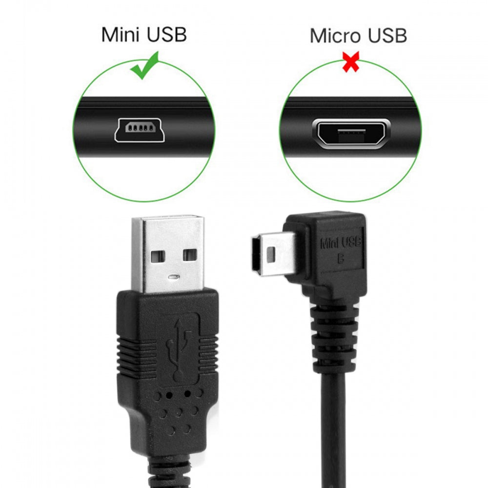 Chenyang Mini USB B Type 5pin Male Left Angled 90 Degree to USB 2.0 Male Data Cable with Ferrite U2-057-LE-3.0M/U2-057-LE-5.0M