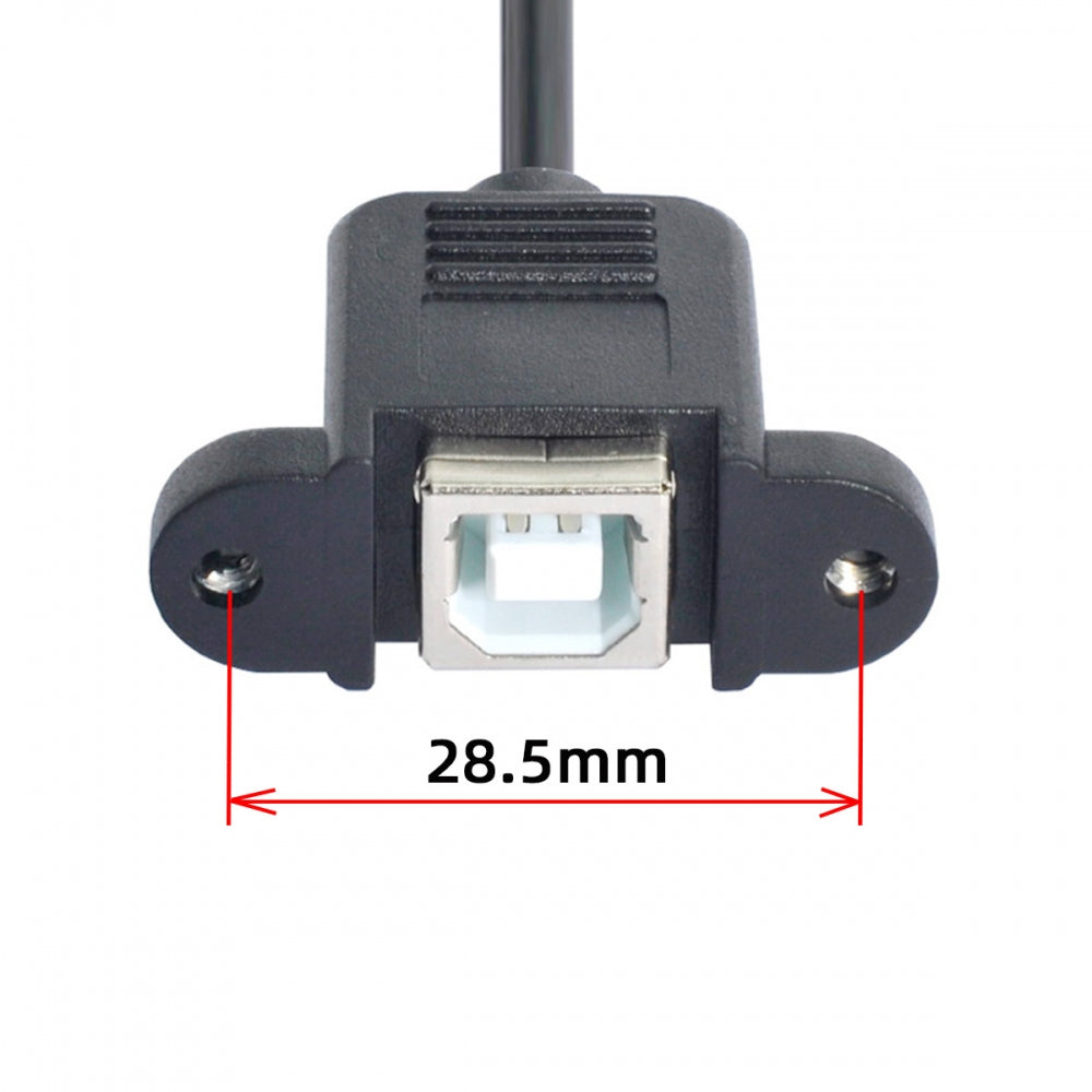 Chenyang Mini USB B Type 5pin Male to USB 2.0 B Type Female Data Cable Panel Mount Type U2-059-BK