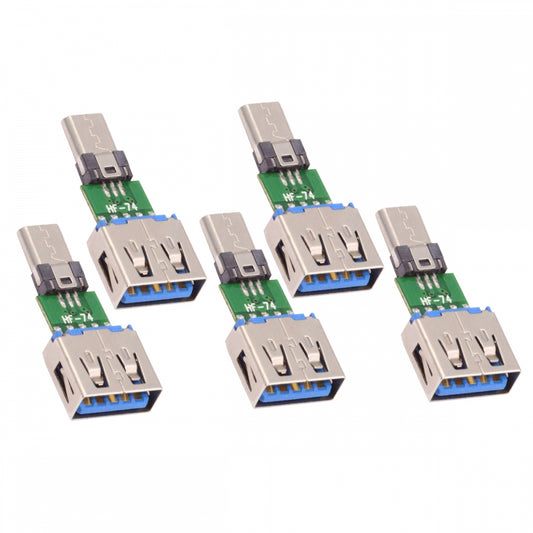 Chenyang 5pcs/lot Micro USB 2.0 5Pin Male Connector to USB Type-A Female OTG Data PCBA Adapter for Tablet Phone CN-016-AF