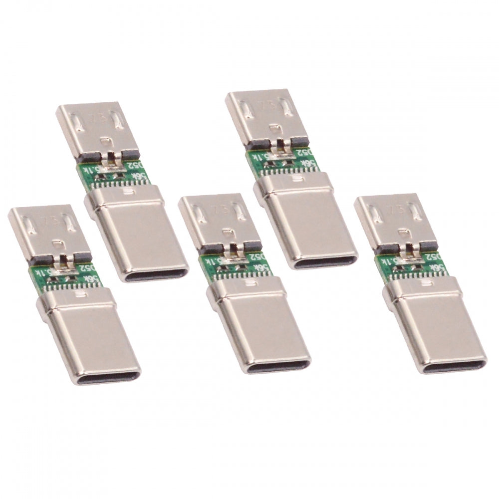 Chenyang 5pcs/lot Micro USB 2.0 5Pin Female Connector to USB Type-C Male Power Data PCBA Adapter for Tablet Phone Laptop CN-016-CM