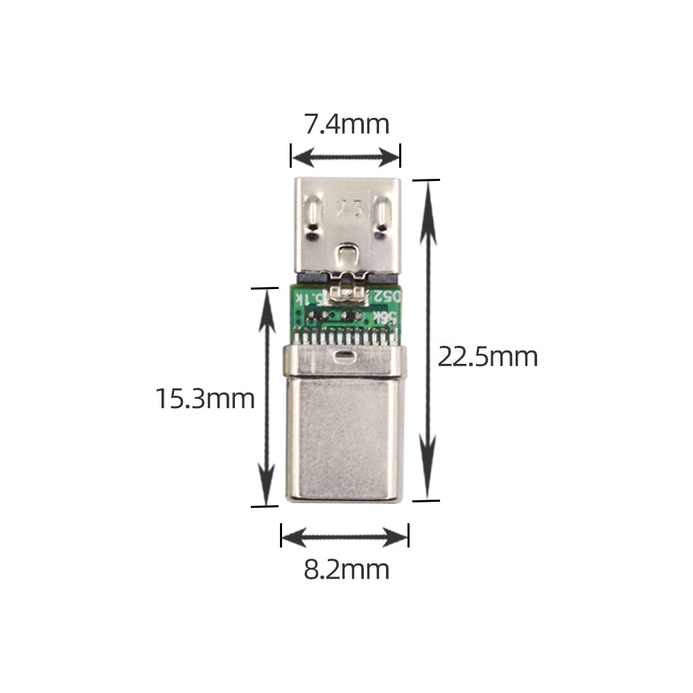 Chenyang 5pcs/lot Micro USB 2.0 5Pin Female Connector to USB Type-C Male Power Data PCBA Adapter for Tablet Phone Laptop CN-016-CM