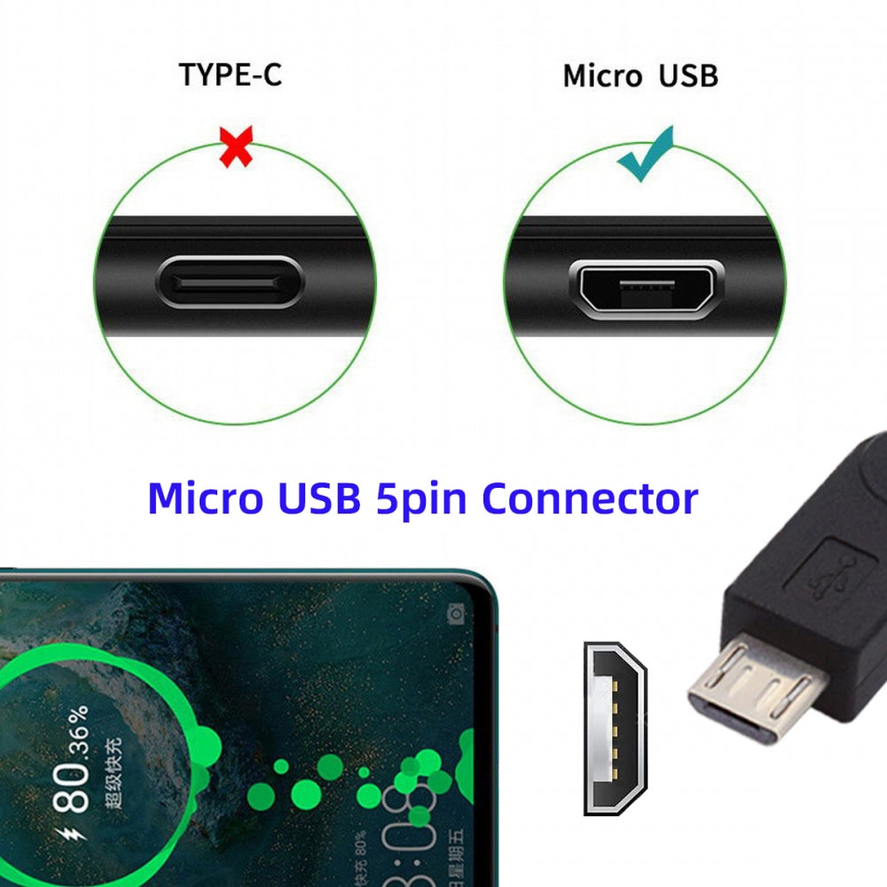 Chenyang 50cm Full Pin Connected Micro USB 2.0 type 5Pin Male to Female Cable for Tablet Phone MHL OTG Extension U2-096-BK-0.5M