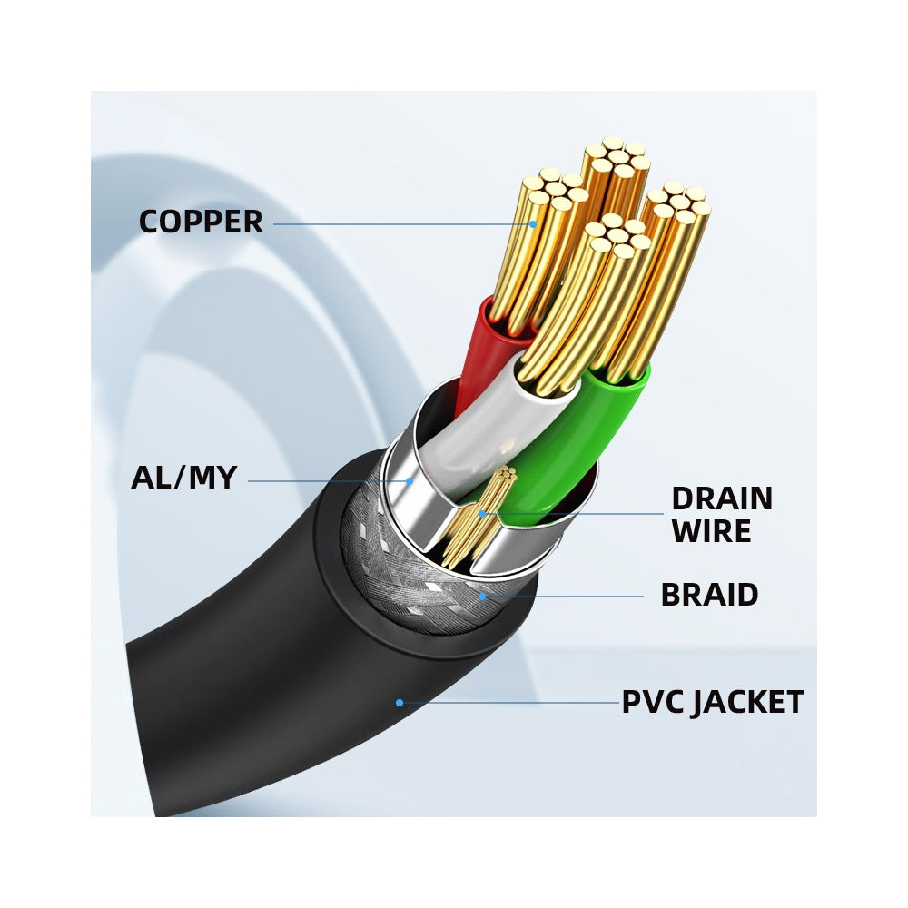 Chenyang 50cm Full Pin Connected Micro USB 2.0 type 5Pin Male to Female Cable for Tablet Phone MHL OTG Extension U2-096-BK-0.5M