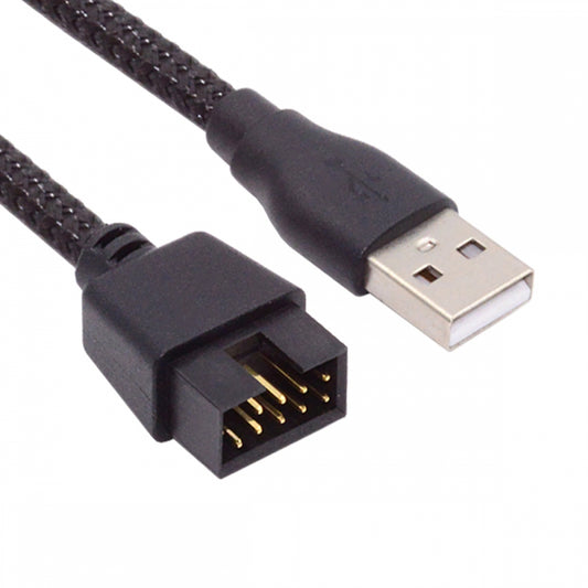 Chenyang Single USB 2.0 Male Type-A to Motherboard 9Pin 10Pin Male Header Cable with Sleeve 20cm U2-076