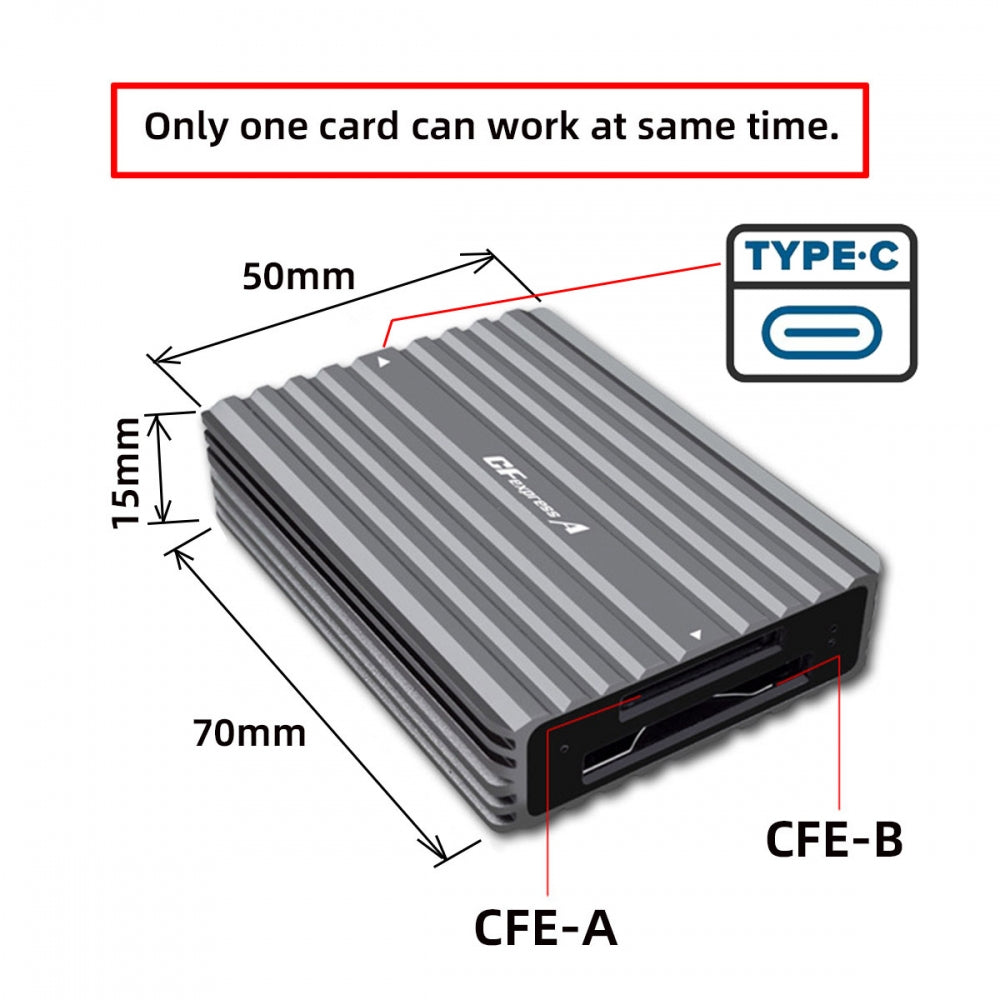 Chenyang USB3.1 Type-C USB3.0 Type-A to CF Express Extension Card Reader CFE Type-A & Type-B CFA R5 Z6 Z7 CFB Memory Card UC-152-CFX