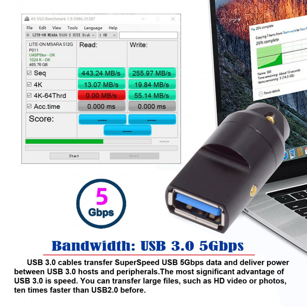 Chenyang USB 3.0 Type-A Female Socket Receptacle Connector Solder Type with Aluminum Alloy Shell Customization for 6.0mm Cable CN-024-FE