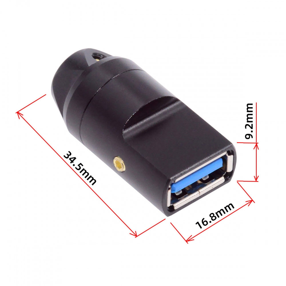 Chenyang USB 3.0 Type-A Female Socket Receptacle Connector Solder Type with Aluminum Alloy Shell Customization for 6.0mm Cable CN-024-FE