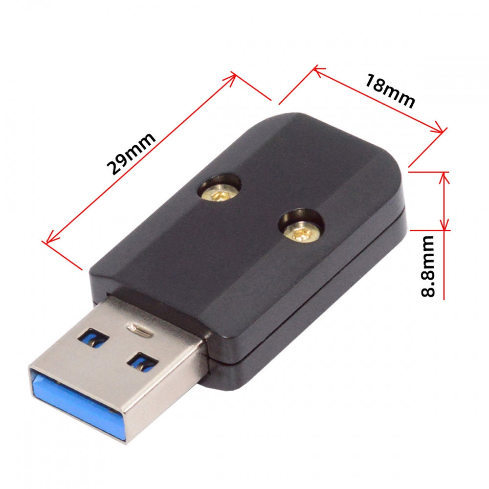 Chenyang USB 3.0 Type-A Male Plug Connector Solder Type with Aluminum Alloy Shell Black Customization for 6.0mm Cable CN-024-MA