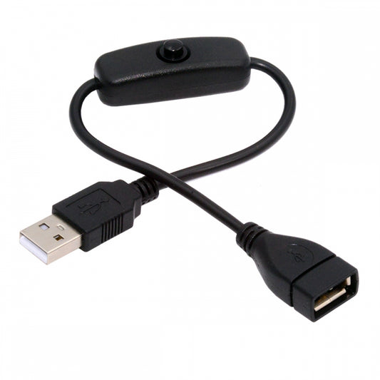 Chenyang USB2.0 Cable with On Off Power Switch Button USB Type-A Male to Female for DC 5V Desk Lamp Fan Camera PW-012-AM