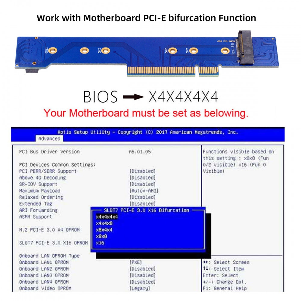 Chenyang Low Profile Dual 2x NVME M.2 SSD to PCIE Express Gen4 X8 X16 Raid Card VROC Raid0 Hyper Adapter SA-012-LP