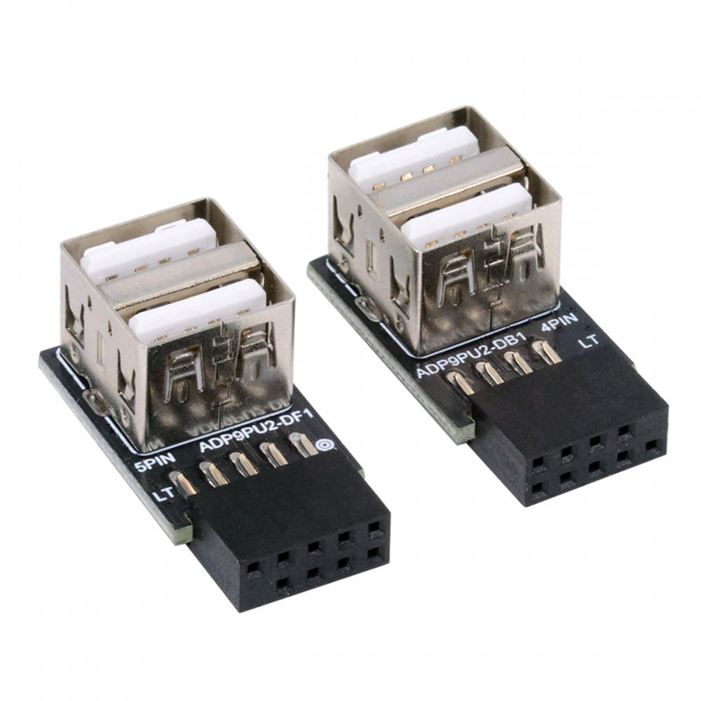 Chenyang 2pcs/lot 9Pin 10Pin Motherboard Female Header to Dual USB 2.0 Female Adapter Horizontal Type U2-029-AF002