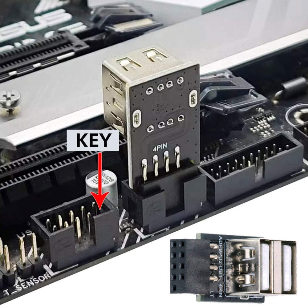 Chenyang 2pcs/lot 9Pin 10Pin Motherboard Female Header to Dual USB 2.0 Female Adapter Horizontal Type U2-029-AF002