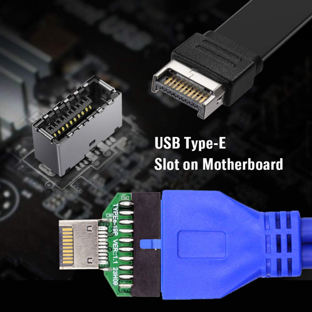 Chenyang Type-E IDC Socket USB 3.1 Front Panel Header to USB 3.0 20Pin Header Extension Adapter for Desktop Motherboard UC-141-TC004