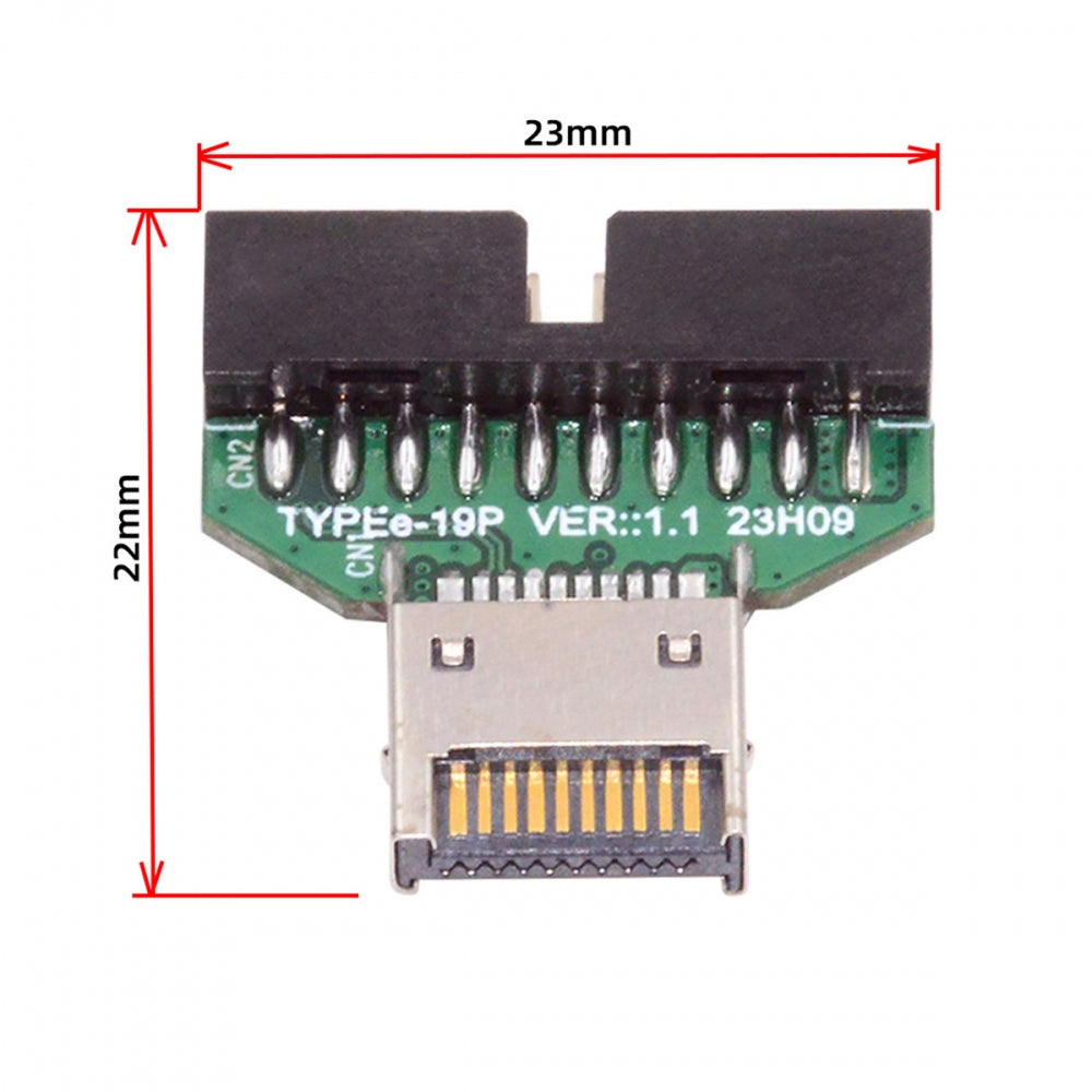 Chenyang Type-E IDC Socket USB 3.1 Front Panel Header to USB 3.0 20Pin Header Extension Adapter for Desktop Motherboard UC-141-TC004