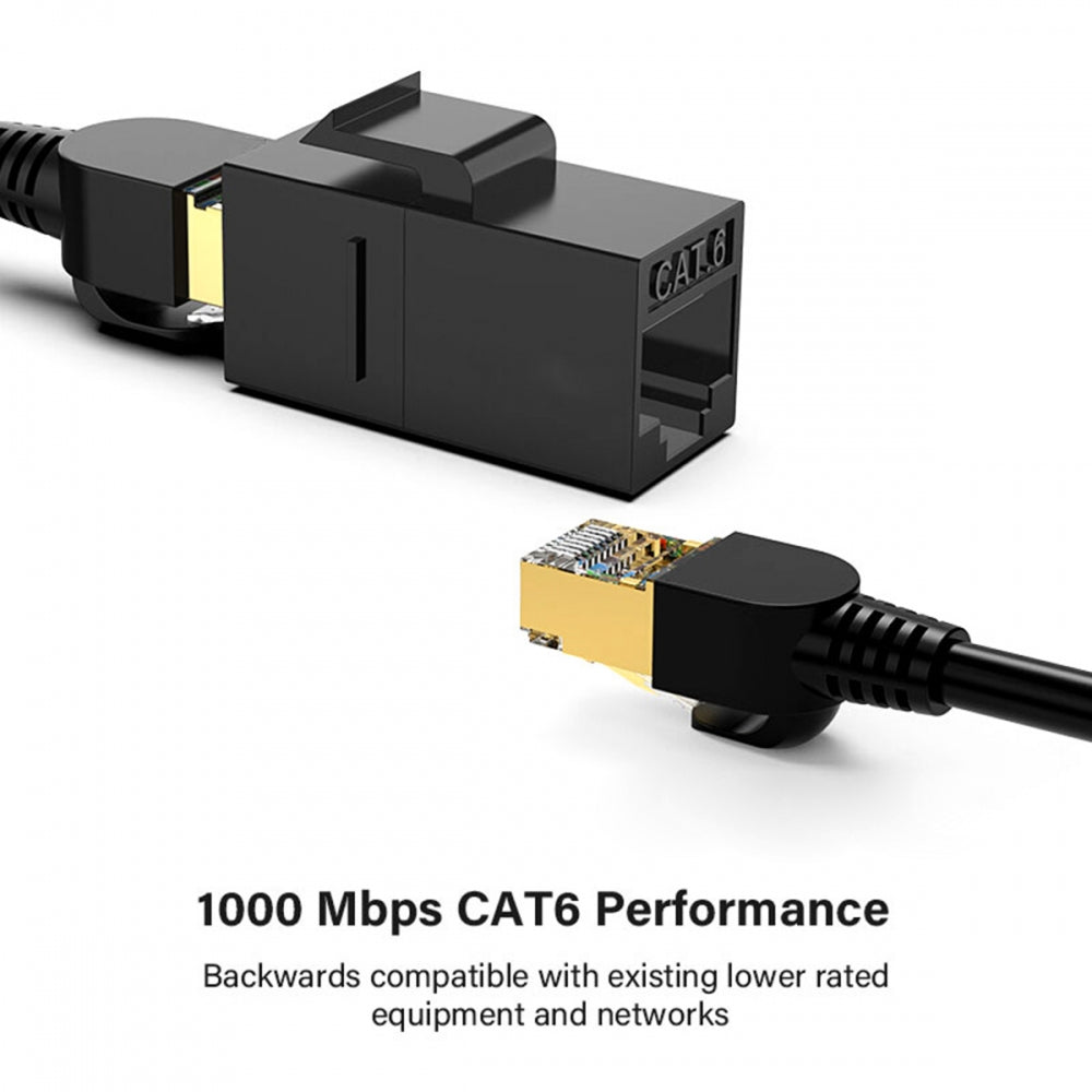 Chenyang UTP CAT6 Keystone Coupler RJ45 Female to Female UTP CAT6 Keystone inline Coupler Black UT-007-CAT6