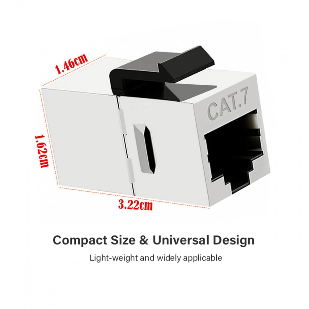 Chenyang 10-Gigabit UTP CAT7 Keystone Coupler RJ45 Female to Female Shield 8P8C UTP STP Keystone Inline Coupler UT-007-CAT7