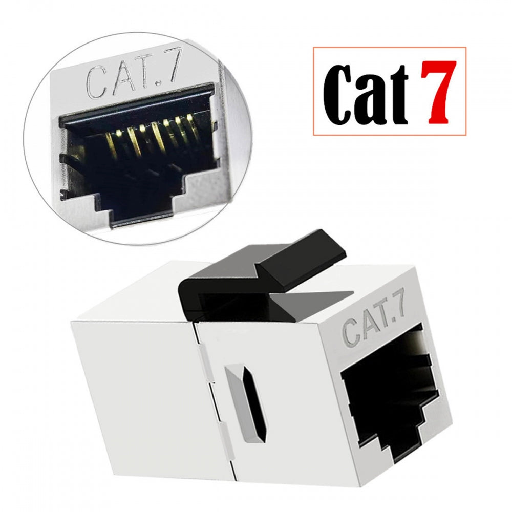 Chenyang 10-Gigabit UTP CAT7 Keystone Coupler RJ45 Female to Female Shield 8P8C UTP STP Keystone Inline Coupler UT-007-CAT7