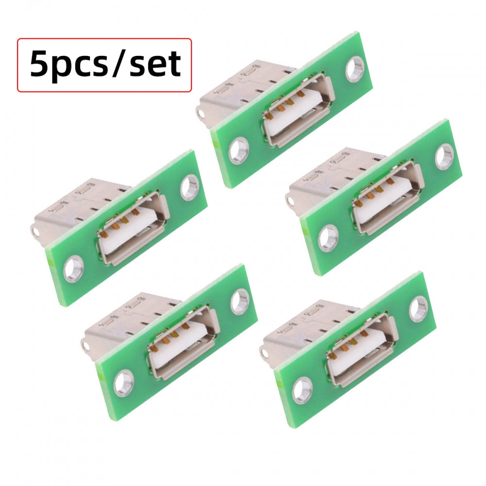 Chenyang 5pcs/set DIY OEM USB Type-A Female Socket Connector with Panel Mount Solder Type CN-014-AF