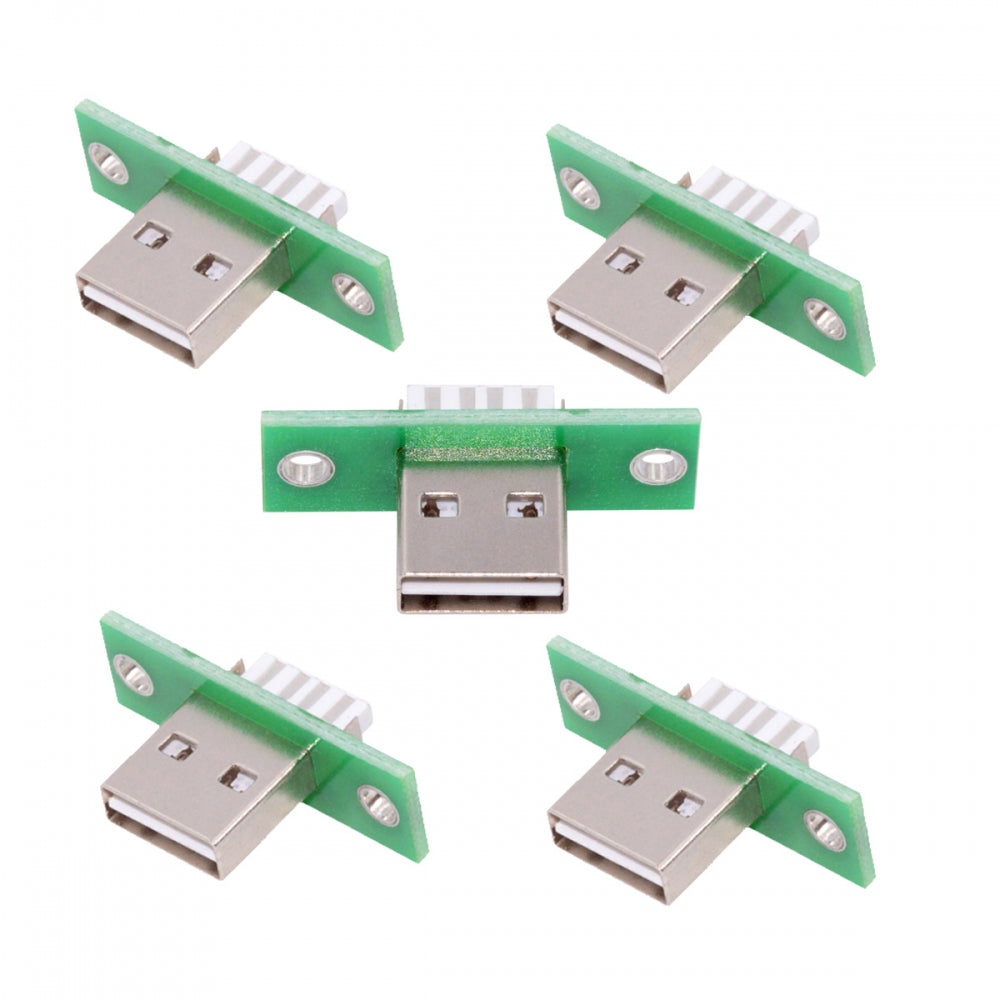 Chenyang 5pcs/set DIY OEM USB Type-A Male Plug Connector with Panel Mount Solder Type Reversible Design CN-014-AM