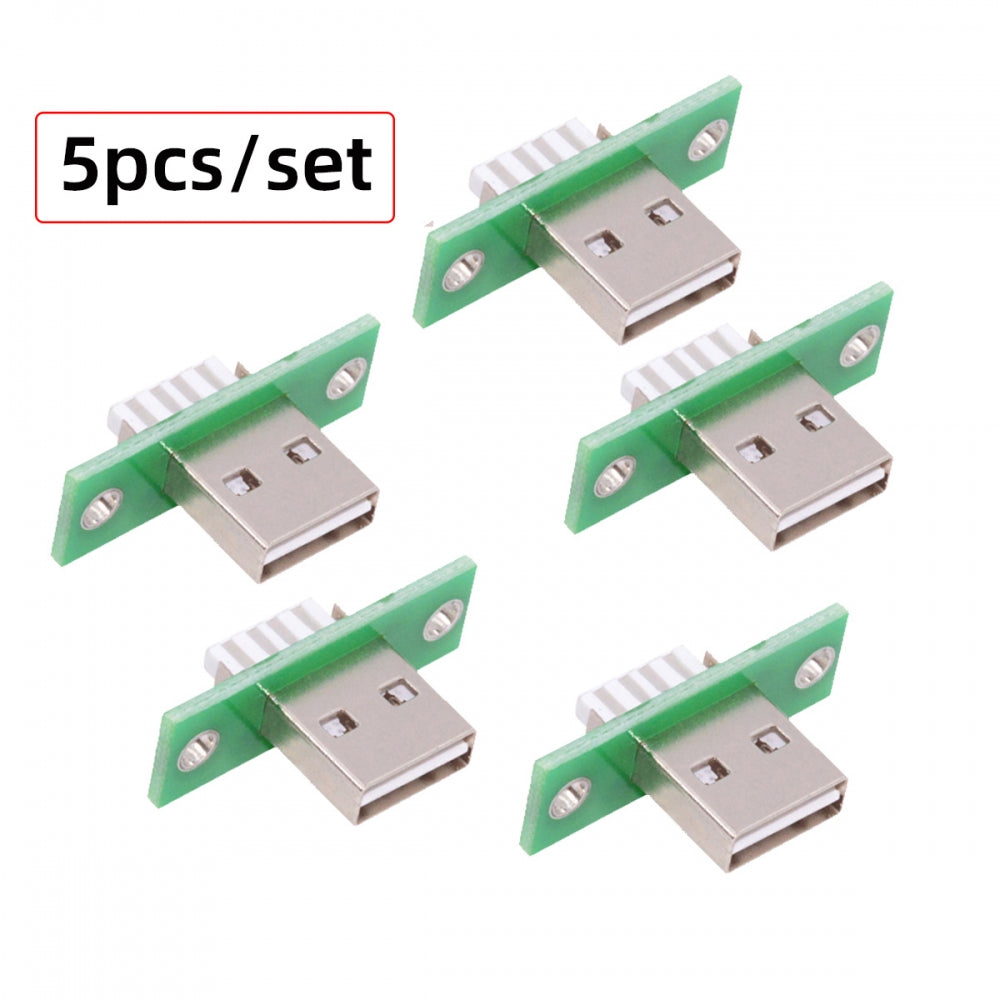 Chenyang 5pcs/set DIY OEM USB Type-A Male Plug Connector with Panel Mount Solder Type Reversible Design CN-014-AM