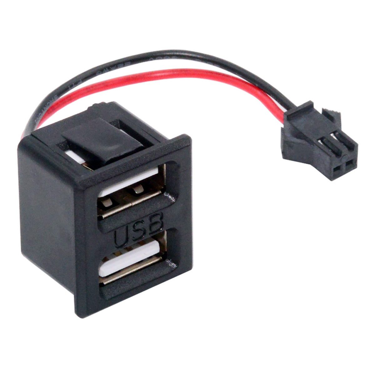 Chenyang DIY OEM Dual Type-A Female Socket to 2Pin Header Cable Pitch=2.54mm Latch Mount Type DC 5V Power CN-028-AF