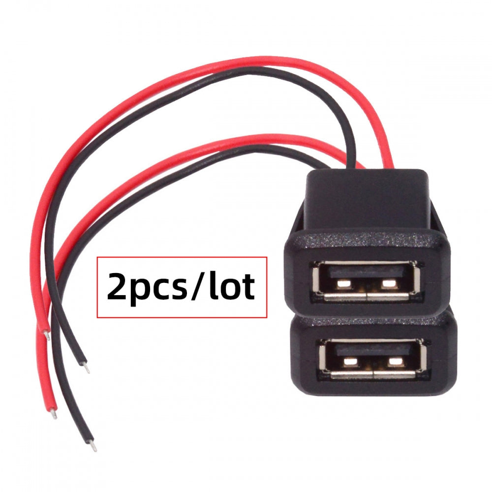 Chenyang 2pcs/set DIY OEM Type A Female Socket to 2Pin Open Cable Latch Mount Type DC 5V Power CN-027-2P