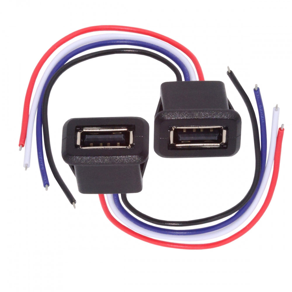 Chenyang 2pcs/set DIY OEM Type A Female Socket to 4Pin Open Cable Latch Mount Type DC 5V Power Data CN-027-4P