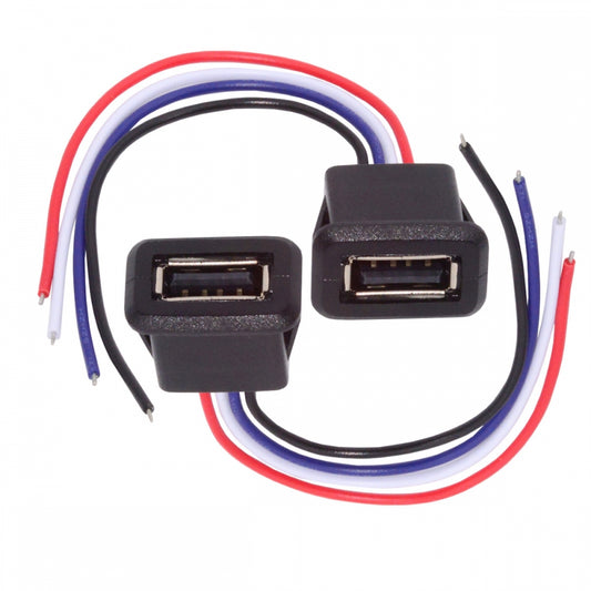 Chenyang 2pcs/set DIY OEM Type A Female Socket to 4Pin Open Cable Latch Mount Type DC 5V Power Data CN-027-4P