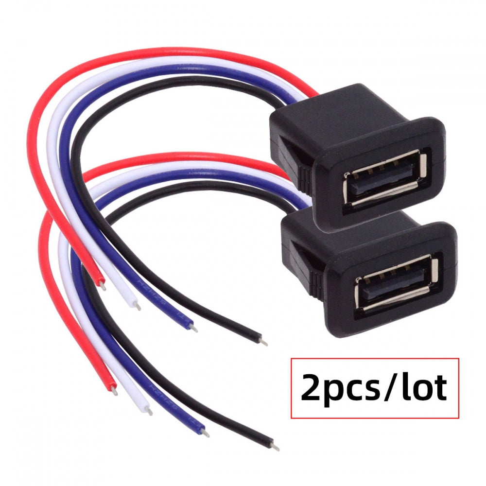 Chenyang 2pcs/set DIY OEM Type A Female Socket to 4Pin Open Cable Latch Mount Type DC 5V Power Data CN-027-4P