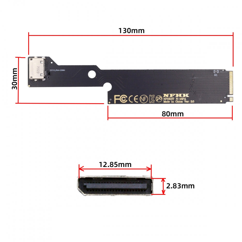 Chenyang PCI-E 4.0 M.2 M-key to Oculink SFF-8612 SFF-8611 Host Adapter for ThinkBook 16+ External Graphics Card & SSD SF-058-INT