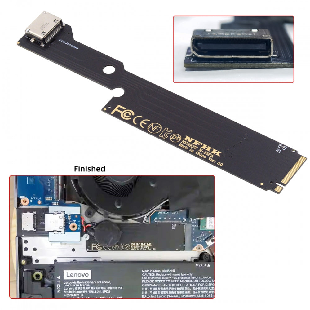 Chenyang PCI-E 4.0 M.2 M-key to Oculink SFF-8612 SFF-8611 Host Adapter for ThinkBook 16+ External Graphics Card & SSD SF-058-INT