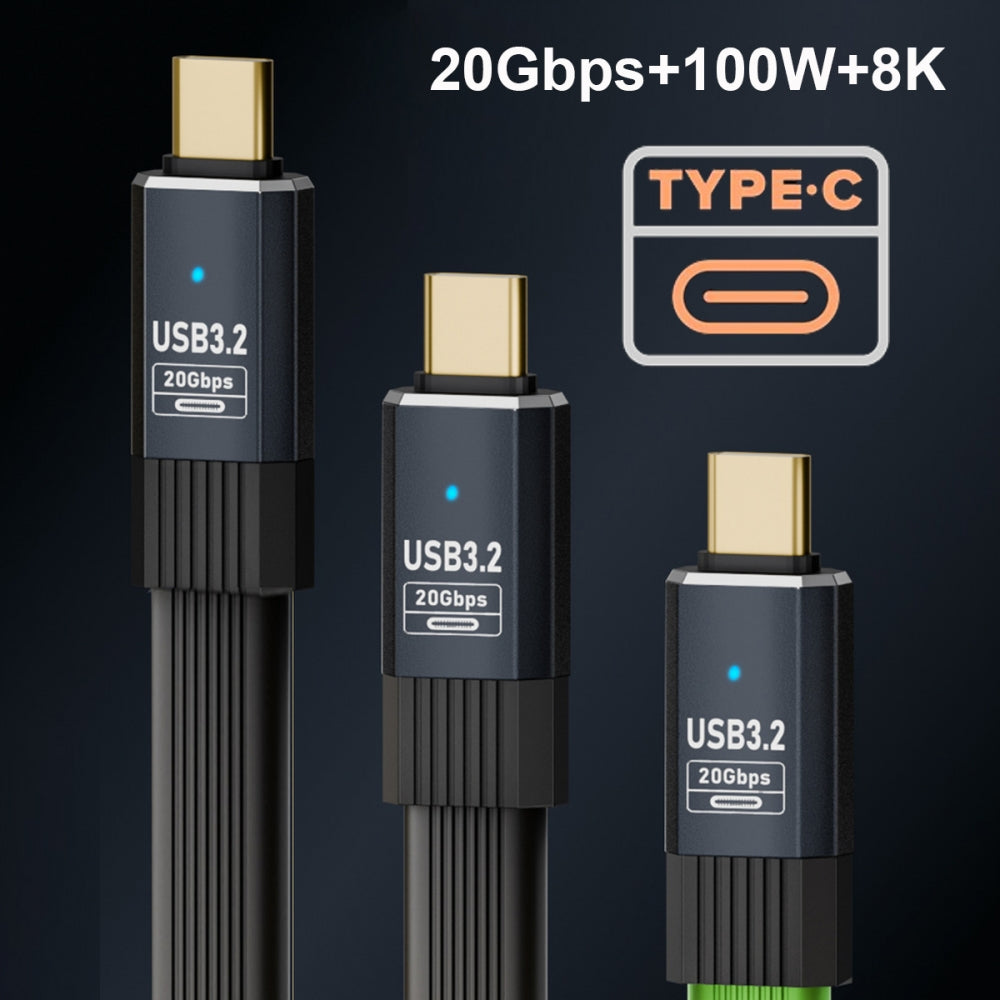 Chenyang USB4 Cable 20Gbps Flat Slim FPC Cable with 100W and 8K@60Hz 5K@60Hz USB4.0 Compatible with Thunderbolt3/4