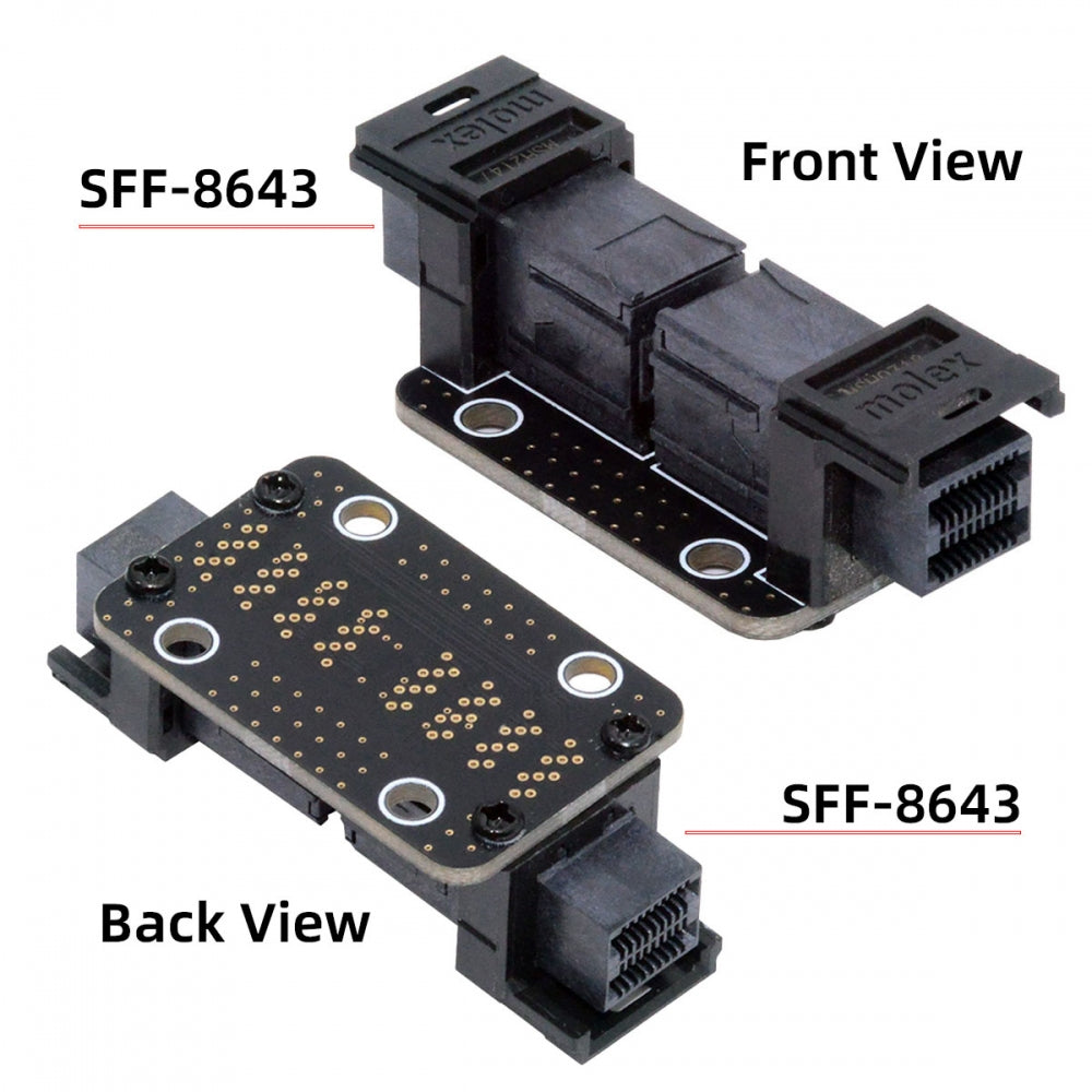 Chenyang PCI-Express 4.0 Mini SAS HD SFF-8643 Female to SFF-8643 Female PCBA Coupler Adapter Extender