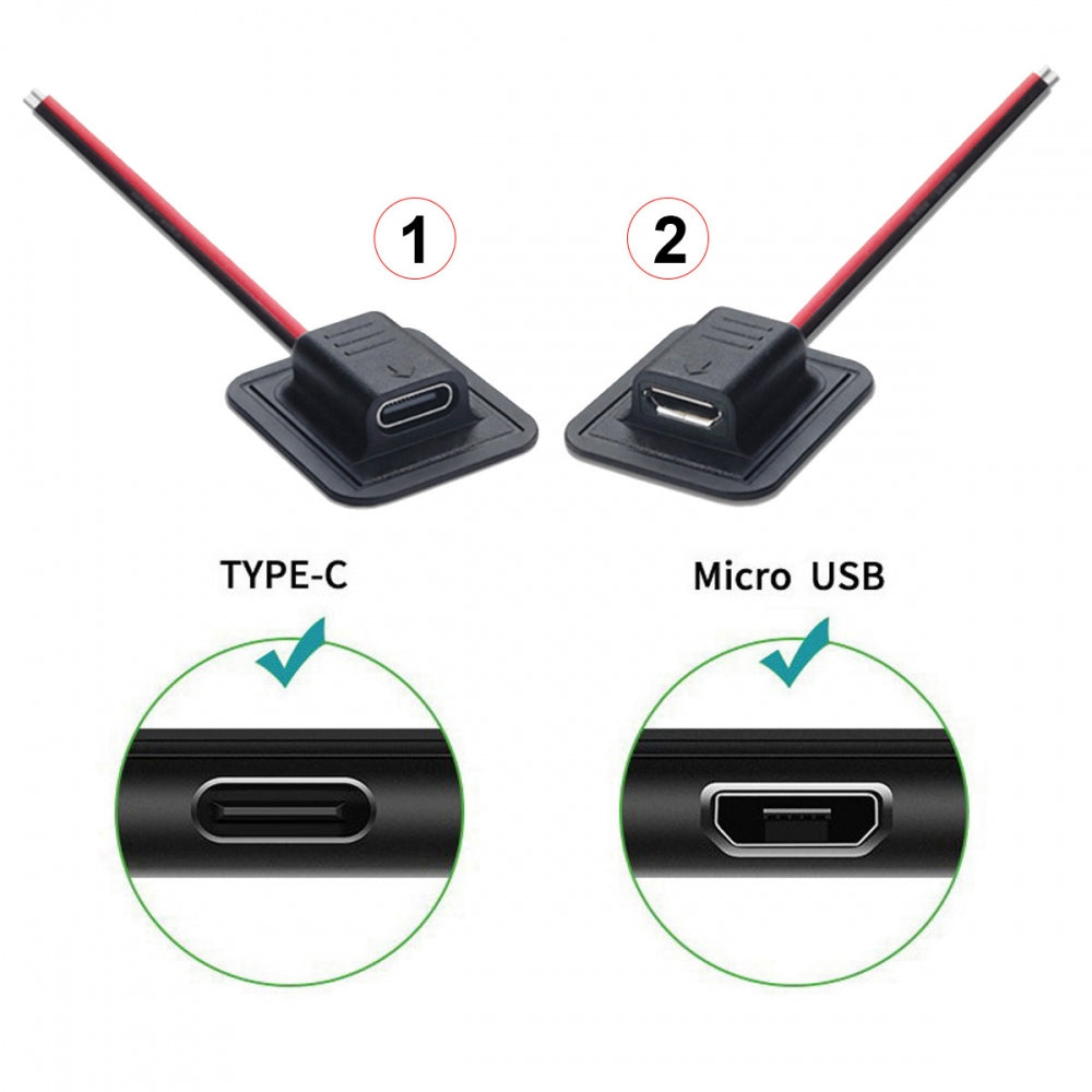 Chenyang 4pcs/lot Type-C Micro-USB DC 5.5x2.1mm 3.5X1.35mm Power Extension Cable for Backpack Charging Electric Heating Pads