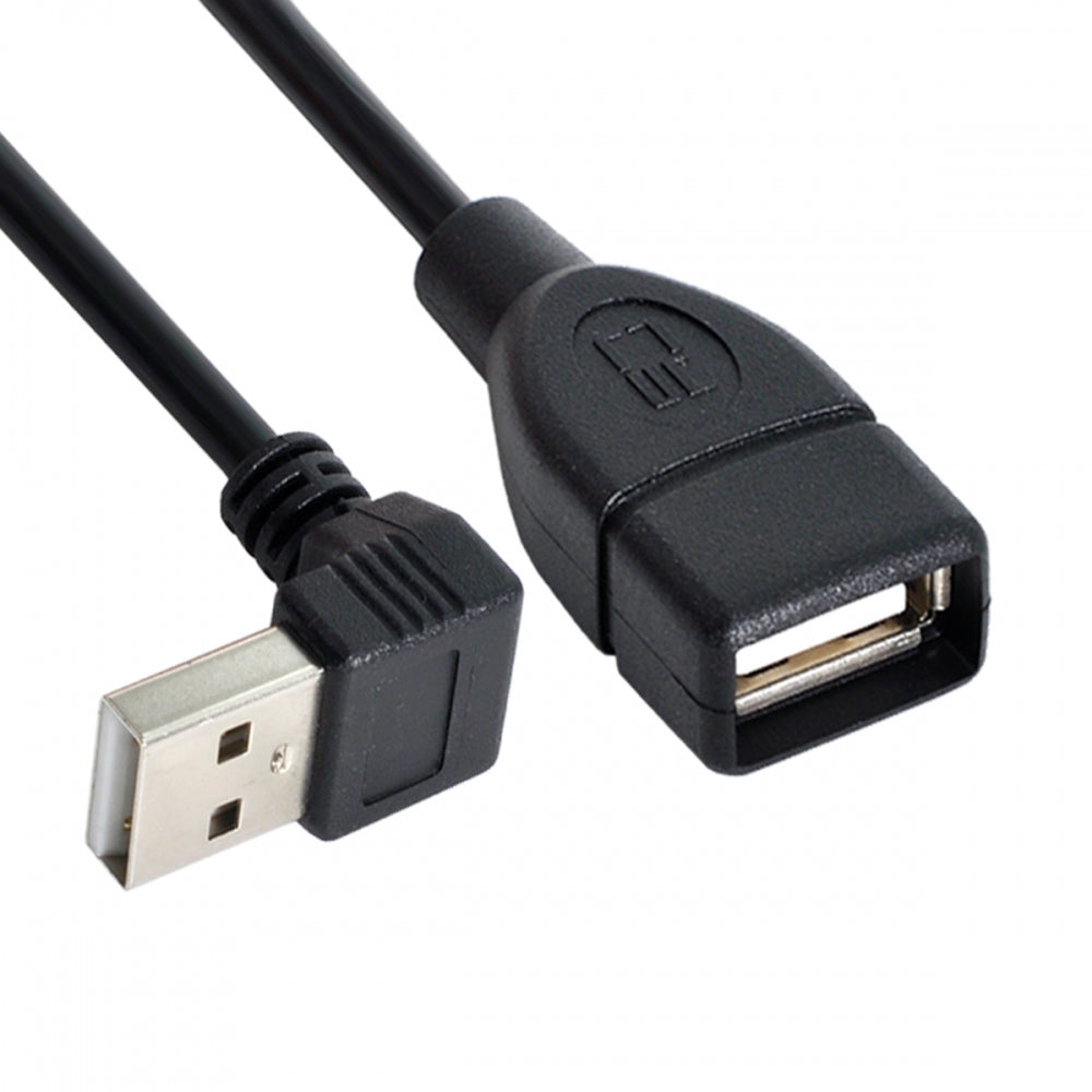 Chenyang USB 2.0 Type-A Male to USB Female M-F Extension Cable 20cm 90 Degree Down Angled Type