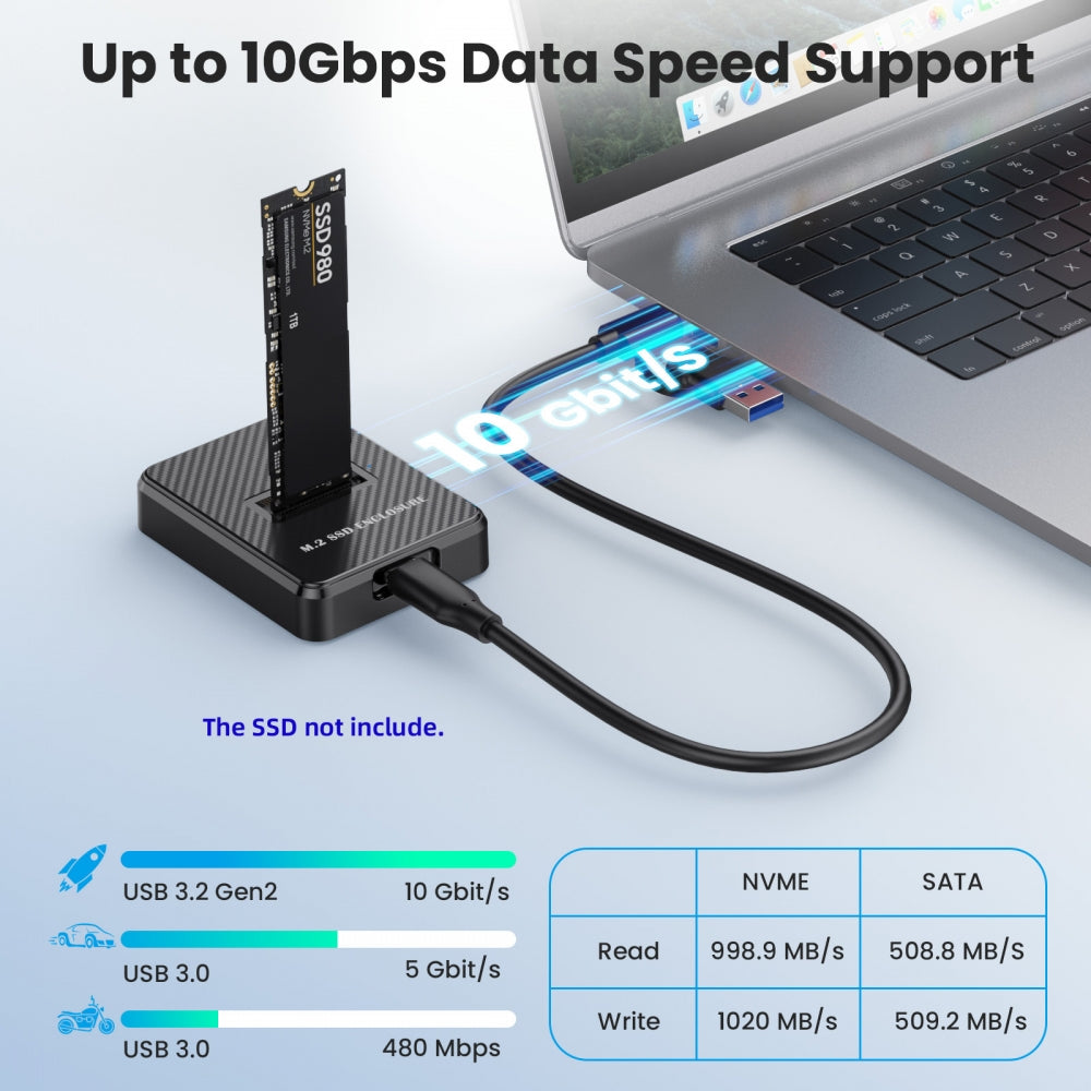 Chenyang USB 3.0 USB-C Type-C to NVME M-key M.2 NGFF SATA SSD Docking Vertical External PCBA Case Enclosure RTL9210B Chipset