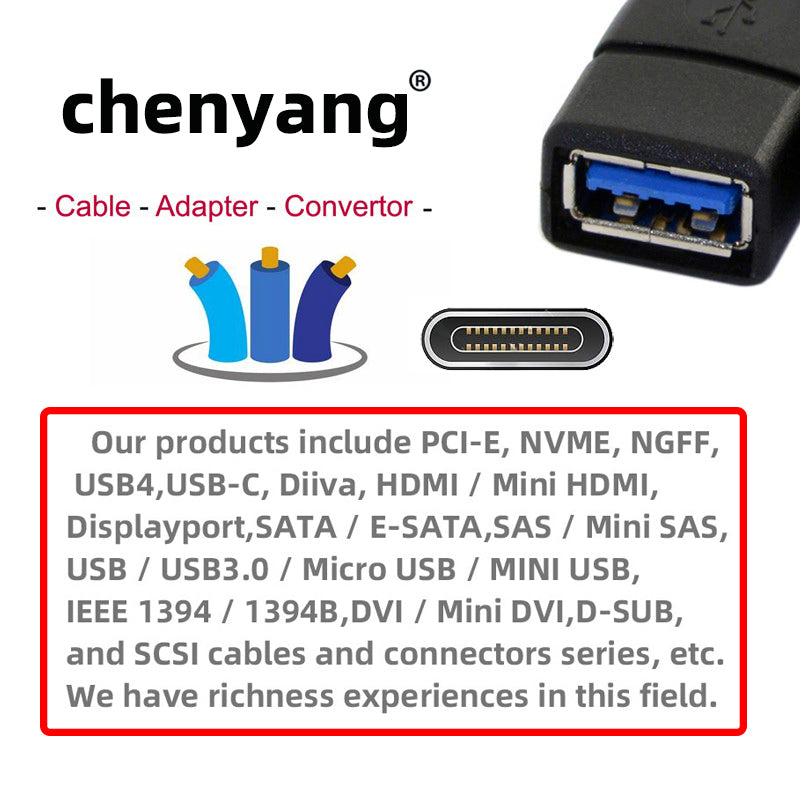 Chenyang USB4 Type C Male to Female Extension 240W Power 40Gbps Data 8K Video Adapter Low Profile Left Right Angled for NS Phone Laptop UC-103-LP